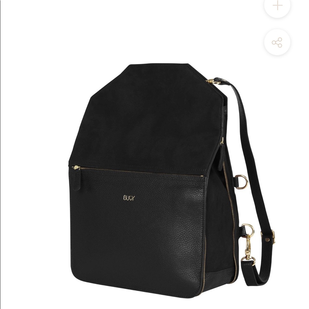 Bukvy Bo Bardi convertible backpack purse in Black Suede.